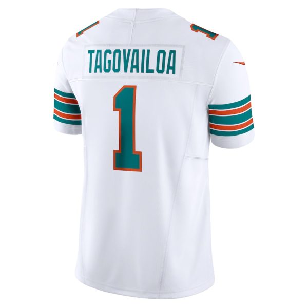 Men's Miami Dolphins Tua Tagovailoa Nike White Vapor F.U.S.E. Limited Jersey - GNE DROP509