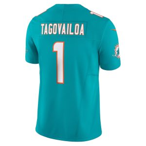 Men's Miami Dolphins Tua Tagovailoa Nike Aqua Vapor F.U.S.E. Limited Jersey - GNE DROP511