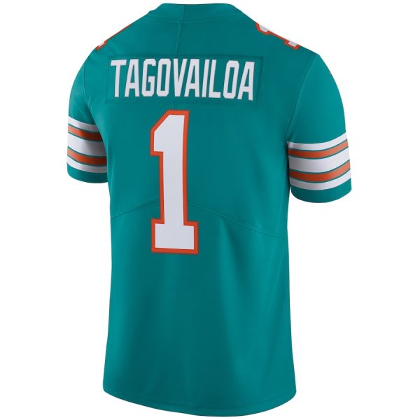 Men's Miami Dolphins Tua Tagovailoa Nike Aqua Alternate Vapor Limited Jersey - GNE DROP513