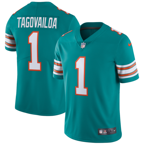 Men's Miami Dolphins Tua Tagovailoa Nike Aqua Alternate Vapor Limited Jersey - GNE DROP513