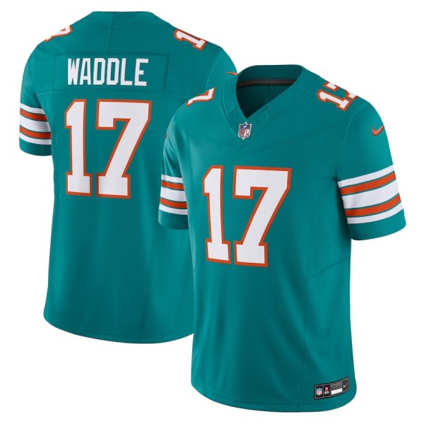 Men's Miami Dolphins Jaylen Waddle Nike Aqua Vapor F.U.S.E. Limited Jersey - GNE DROP514