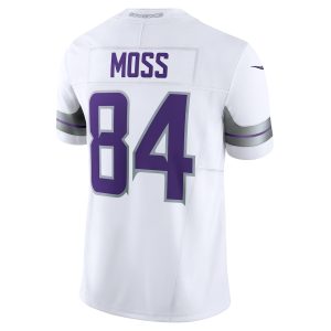 Men's Minnesota Vikings Randy Moss Nike White Alternate Vapor F.U.S.E. Retired Player Limited Jersey - GNE DROP517