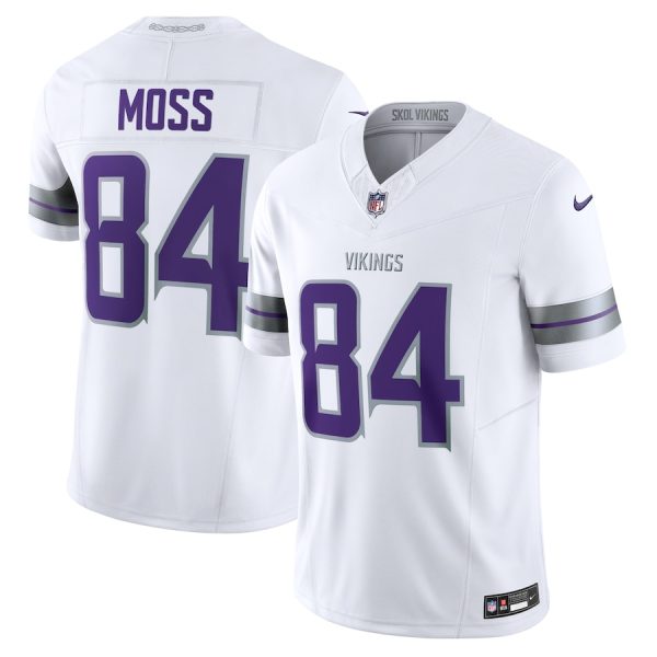 Men's Minnesota Vikings Randy Moss Nike White Alternate Vapor F.U.S.E. Retired Player Limited Jersey - GNE DROP517