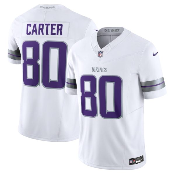 Men's Minnesota Vikings Cris Carter Nike White Alternate Vapor F.U.S.E. Retired Player Limited Jersey - GNE DROP519