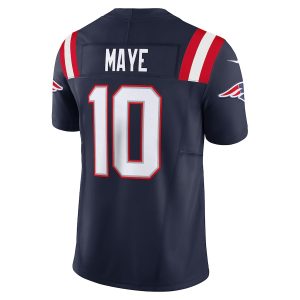 Men's New England Patriots Drake Maye Nike Navy Vapor F.U.S.E. Limited Jersey - GNE DROP526