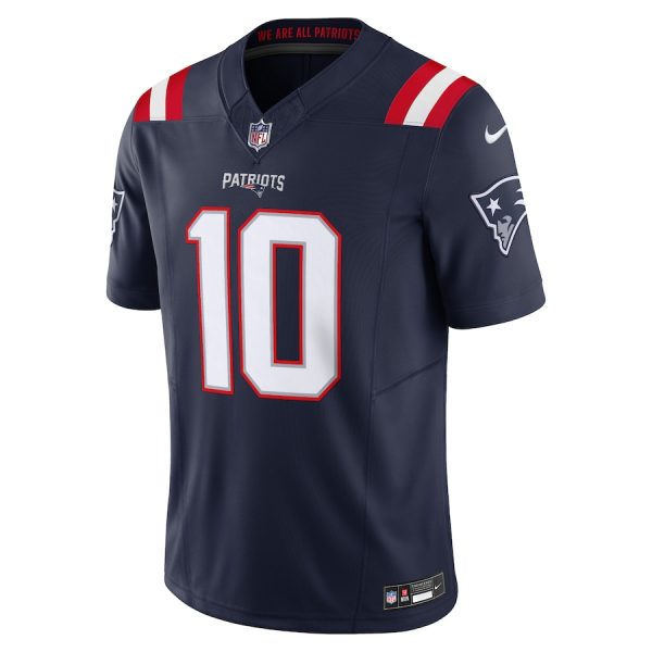 Men's New England Patriots Drake Maye Nike Navy Vapor F.U.S.E. Limited Jersey - GNE DROP526