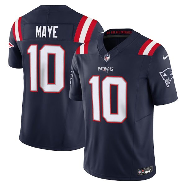 Men's New England Patriots Drake Maye Nike Navy Vapor F.U.S.E. Limited Jersey - GNE DROP526