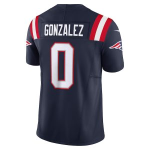 Men's New England Patriots Christian Gonzalez Nike Navy Vapor F.U.S.E. Limited Jersey - GNE DROP527