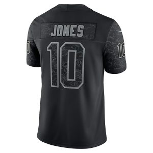 Men's New England Patriots Mac Jones Nike Black RFLCTV Limited Jersey - GNE DROP529