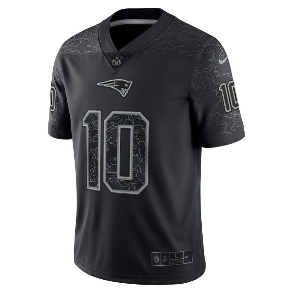 Men's New England Patriots Mac Jones Nike Black RFLCTV Limited Jersey - GNE DROP529