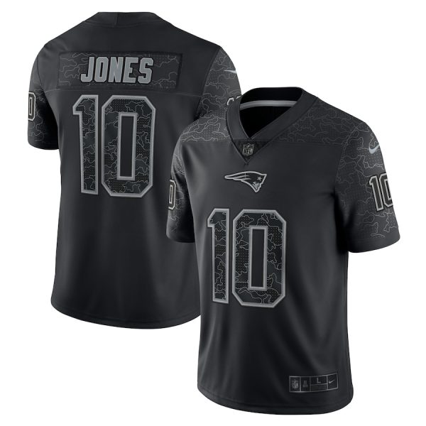 Men's New England Patriots Mac Jones Nike Black RFLCTV Limited Jersey - GNE DROP529