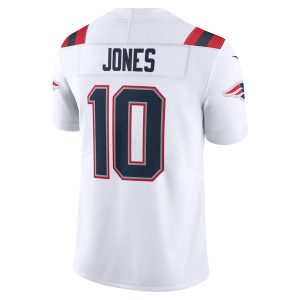 Men's New England Patriots Mac Jones Nike White Vapor Limited Jersey - GNE DROP533