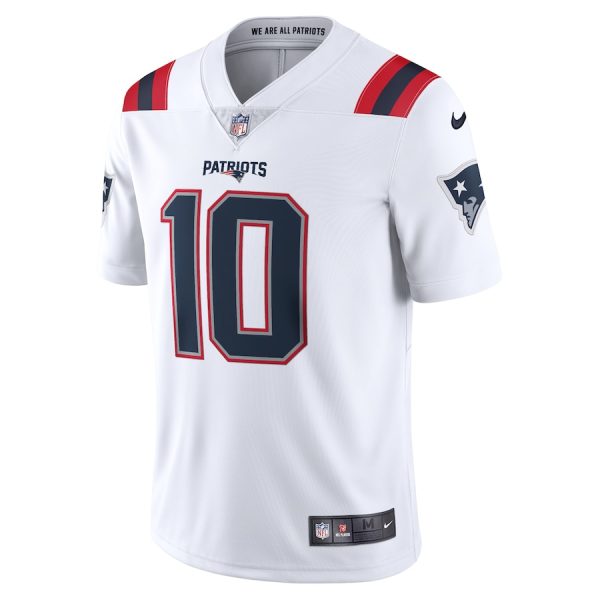 Men's New England Patriots Mac Jones Nike White Vapor Limited Jersey - GNE DROP533