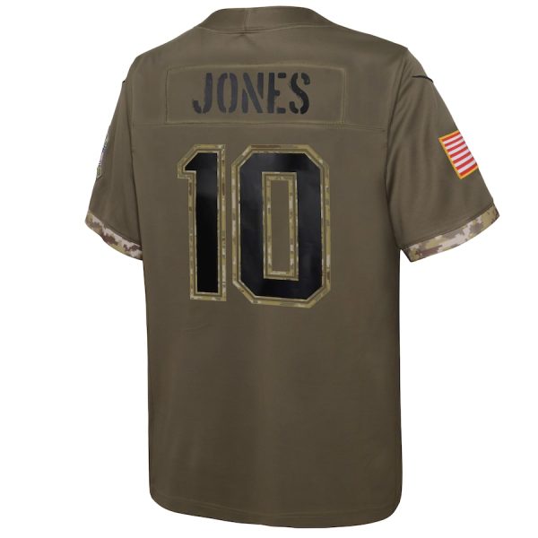 Youth New England Patriots Mac Jones Nike Olive Salute To Service Player Limited Jersey - GNE DROP538