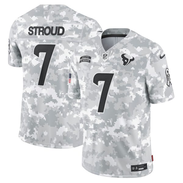 Men's Houston Texans C.J. Stroud Nike Nike Arctic Camo 2024 Salute to Service Limited Jersey - GNE DROP006