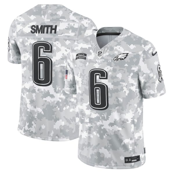 Men's Philadelphia Eagles DeVonta Smith Nike Arctic Camo 2024 Salute to Service Limited Jersey - GNE DROP047