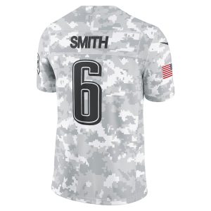 Men's Philadelphia Eagles DeVonta Smith Nike Arctic Camo 2024 Salute to Service Limited Jersey - GNE DROP047