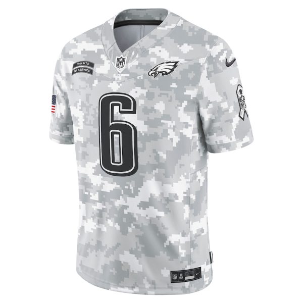 Men's Philadelphia Eagles DeVonta Smith Nike Arctic Camo 2024 Salute to Service Limited Jersey - GNE DROP047