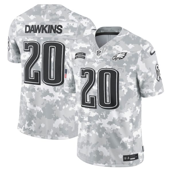 Men's Philadelphia Eagles Brian Dawkins Nike Arctic Camo 2024 Salute to Service Retired Player Limited Jersey - GNE DROP049