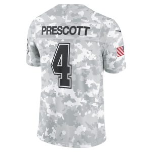 Men's Dallas Cowboys Dak Prescott Nike Arctic Camo 2024 Salute to Service Limited Jersey - GNE DROP073