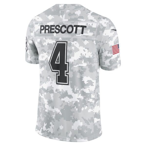 Men's Dallas Cowboys Dak Prescott Nike Arctic Camo 2024 Salute to Service Limited Jersey - GNE DROP073