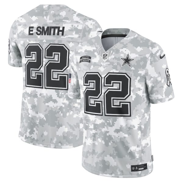 Men's Dallas Cowboys Emmitt Smith Nike Arctic Camo 2024 Salute to Service Retired Player Limited Jersey - GNE DROP079