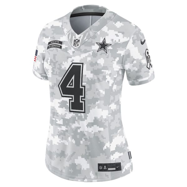 Women's Dallas Cowboys Dak Prescott Nike Arctic Camo 2024 Salute to Service Limited Jersey - GNE DROP084