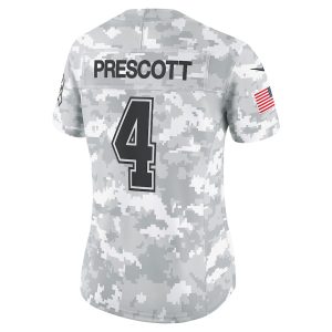 Women's Dallas Cowboys Dak Prescott Nike Arctic Camo 2024 Salute to Service Limited Jersey - GNE DROP084