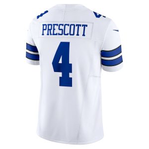 Men's Dallas Cowboys Dak Prescott Nike White Vapor F.U.S.E. Limited Jersey - GNE DROP093