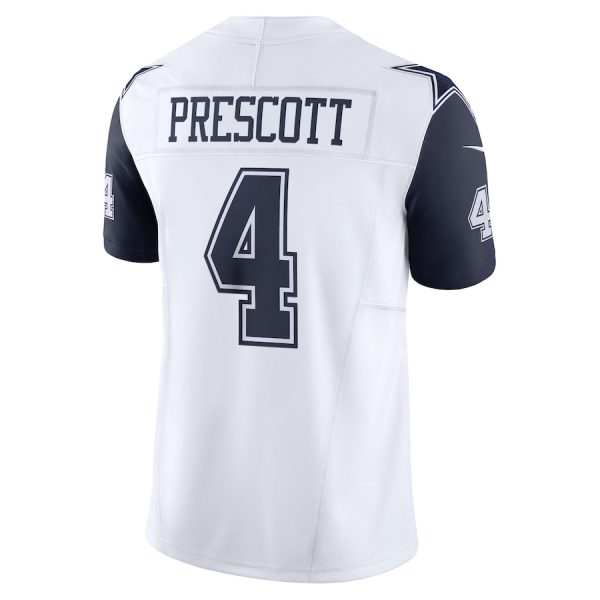 Men's Dallas Cowboys Dak Prescott Nike White Vapor F.U.S.E. Limited Jersey - GNE DROP094