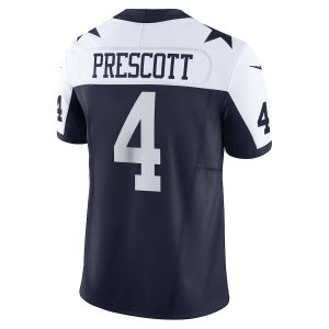 Men's Dallas Cowboys Dak Prescott Nike Navy Vapor F.U.S.E. Limited Jersey - GNE DROP095