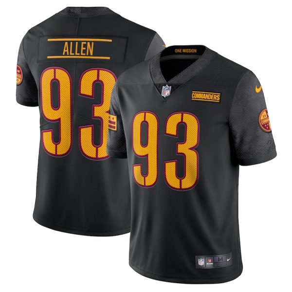 Men's Washington Commanders Jonathan Allen Nike Black Alternate Vapor Limited Jersey - GNE DROP101