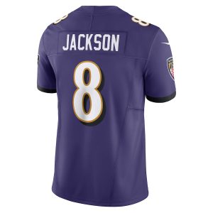 Men's Baltimore Ravens Lamar Jackson Nike Purple Vapor F.U.S.E. Limited Jersey - GNE DROP172