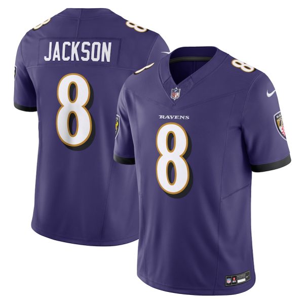 Men's Baltimore Ravens Lamar Jackson Nike Purple Vapor F.U.S.E. Limited Jersey - GNE DROP172