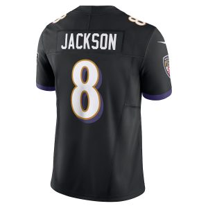 Men's Baltimore Ravens Lamar Jackson Nike Black Vapor F.U.S.E. Limited Jersey - GNE DROP174