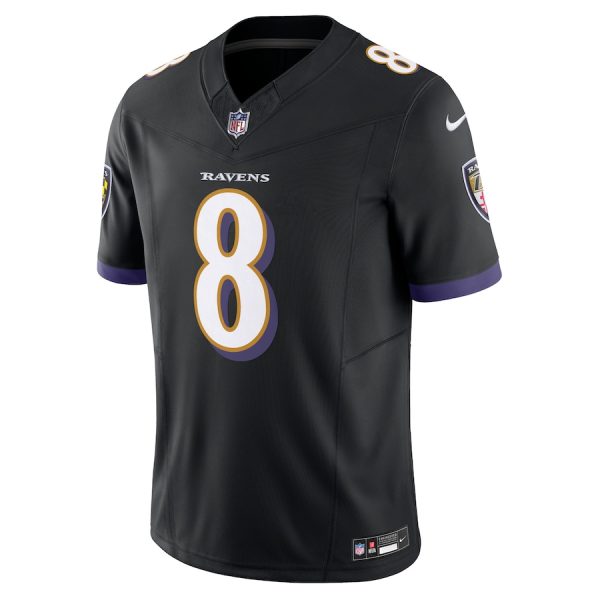 Men's Baltimore Ravens Lamar Jackson Nike Black Vapor F.U.S.E. Limited Jersey - GNE DROP174