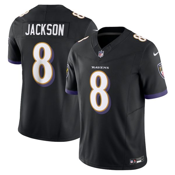 Men's Baltimore Ravens Lamar Jackson Nike Black Vapor F.U.S.E. Limited Jersey - GNE DROP174