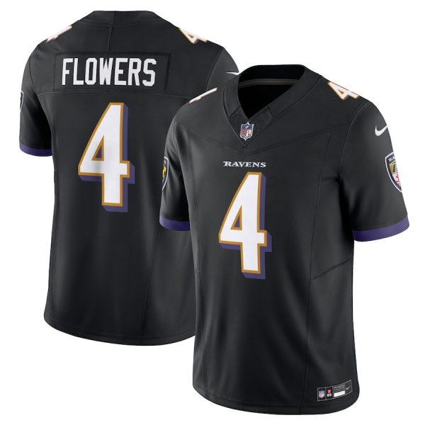 Men's Baltimore Ravens Zay Flowers Nike Black Alternate Vapor F.U.S.E. Limited Jersey - GNE DROP176