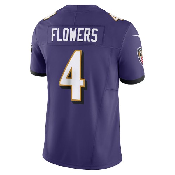 Men's Baltimore Ravens Zay Flowers Nike Purple Vapor F.U.S.E. Limited Jersey - GNE DROP179