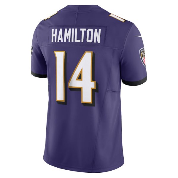 Men's Baltimore Ravens Kyle Hamilton Nike Purple Vapor F.U.S.E. Limited Jersey - GNE DROP184