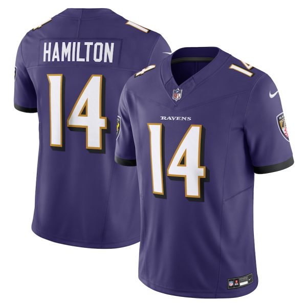 Men's Baltimore Ravens Kyle Hamilton Nike Purple Vapor F.U.S.E. Limited Jersey - GNE DROP184