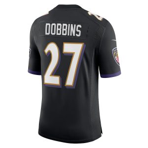 Men's Baltimore Ravens J.K. Dobbins Nike Black Vapor Limited Jersey - GNE DROP187