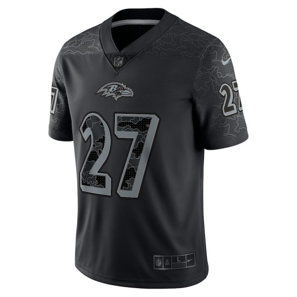 Men's Baltimore Ravens J.K. Dobbins Nike Black RFLCTV Limited Jersey - GNE DROP190