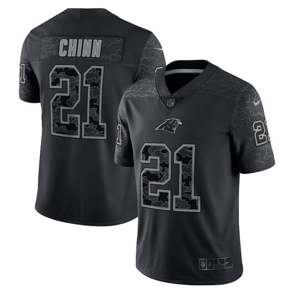 Men's Carolina Panthers Jeremy Chinn Nike Black RFLCTV Limited Jersey - GNE DROP225