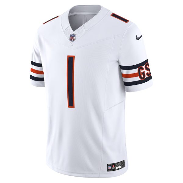 Men's Chicago Bears Justin Fields Nike White Vapor F.U.S.E. Limited Jersey - GNE DROP236