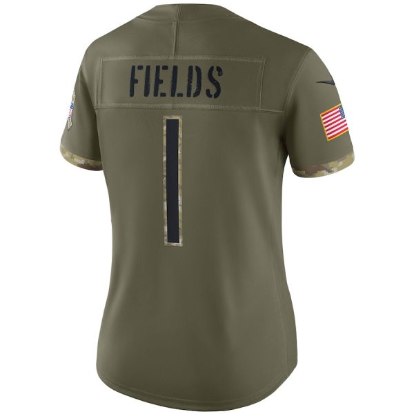 Women's Chicago Bears Justin Fields Nike Olive Salute To Service Limited Jersey - GNE DROP237