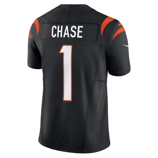 Men's Cincinnati Bengals Ja'Marr Chase Nike Black Vapor F.U.S.E. Limited Jersey - GNE DROP240