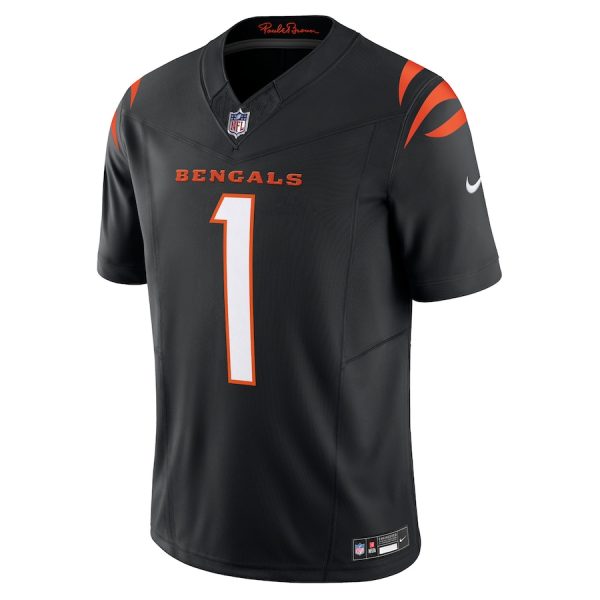 Men's Cincinnati Bengals Ja'Marr Chase Nike Black Vapor F.U.S.E. Limited Jersey - GNE DROP240