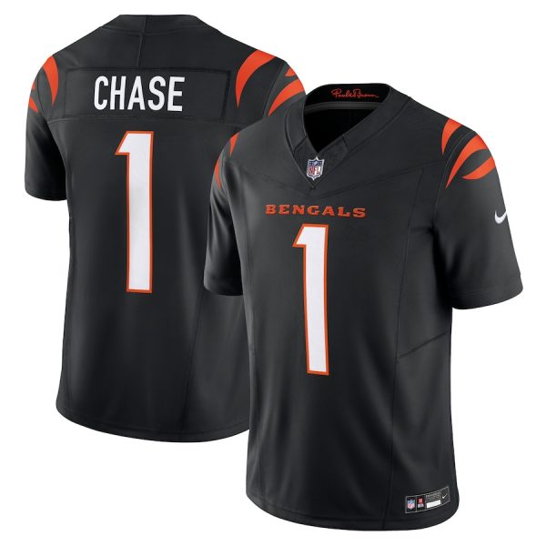 Men's Cincinnati Bengals Ja'Marr Chase Nike Black Vapor F.U.S.E. Limited Jersey - GNE DROP240