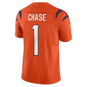 Men's Cincinnati Bengals Ja'Marr Chase Nike Orange Vapor F.U.S.E. Limited Jersey - GNE DROP243